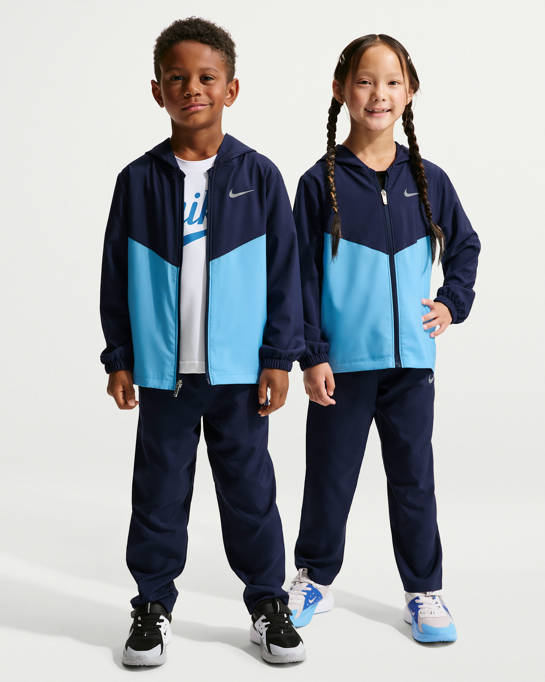 Nike Younger Kids' Dri-FIT Woven Full-Zip and Trousers Set. Nike LU